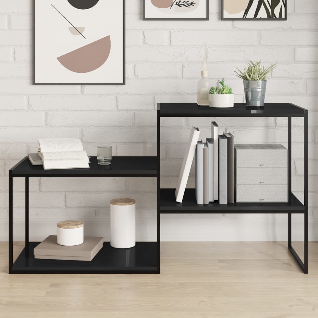 vidaXL Bookshelf Boards 4 pcs High Gloss Black 60x40x1.5 cm