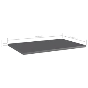 vidaXL Bookshelf Boards 8 pcs. High Gloss Grey 60x40x1.5 cm