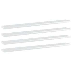 vidaXL Bookshelf Boards 4 pcs. High Gloss White 80x10x1.5 cm