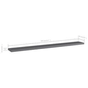 vidaXL Bookshelf Boards 8 pcs. High Gloss Grey 80x10x1.5 cm