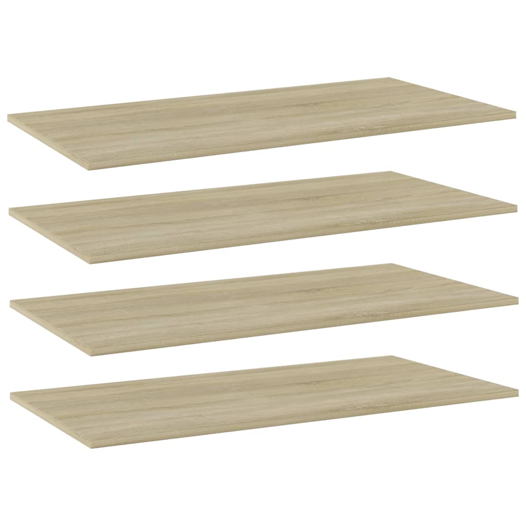 vidaXL Bookshelf Boards 4 pcs Sonoma Oak 80x20x1.5 cm