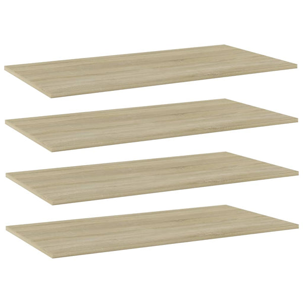 vidaXL Bookshelf Boards 4 pcs Sonoma Oak 80x20x1.5 cm