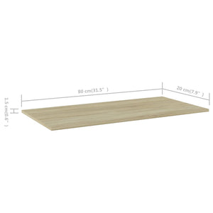 vidaXL Bookshelf Boards 4 pcs Sonoma Oak 80x20x1.5 cm