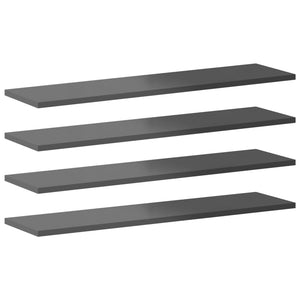vidaXL Bookshelf Boards 8 pcs High Gloss Grey 80x20x1.5 cm
