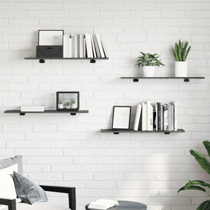 vidaXL Bookshelf Boards 8 pcs High Gloss Grey 80x20x1.5 cm
