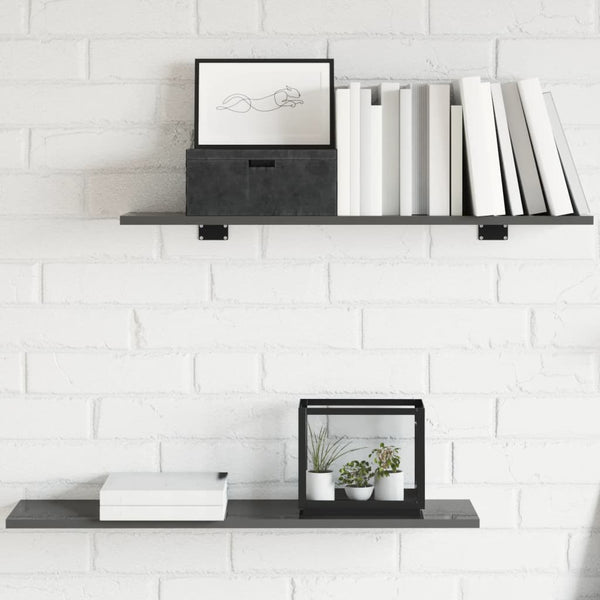 vidaXL Bookshelf Boards 8 pcs High Gloss Grey 80x20x1.5 cm