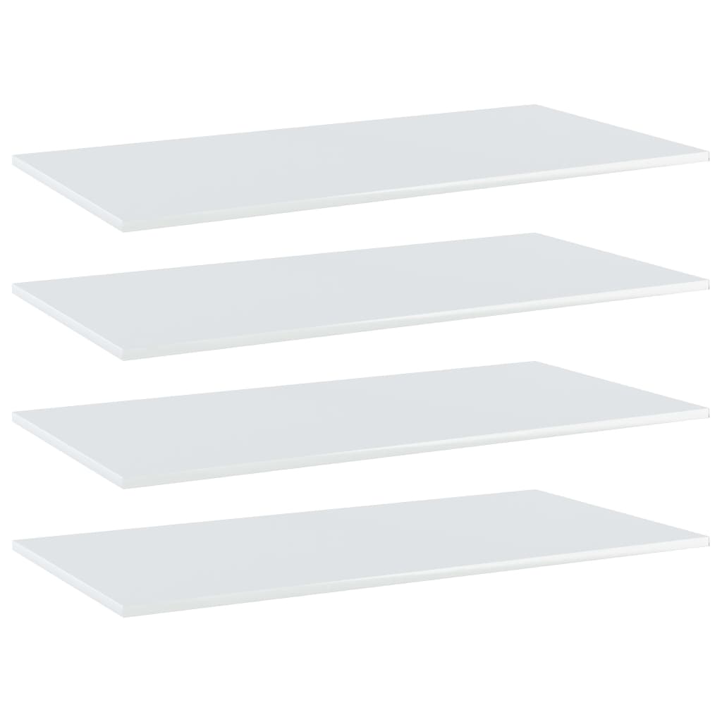 vidaXL Bookshelf Boards 4 pcs High Gloss White 80x30x1.5 cm