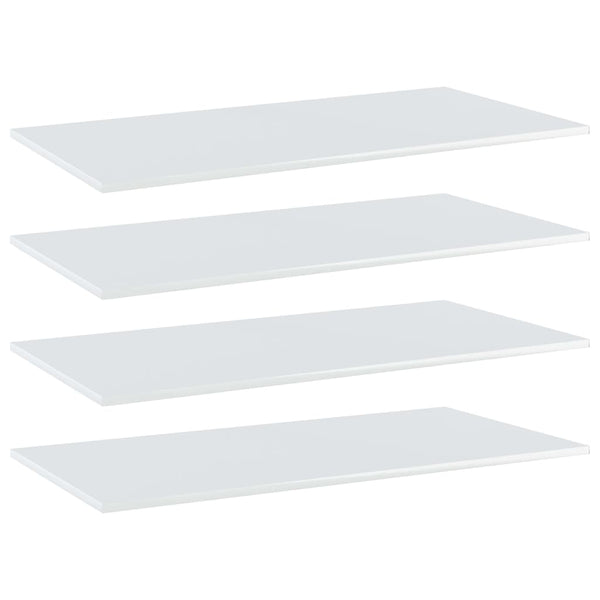 vidaXL Bookshelf Boards 4 pcs High Gloss White 80x30x1.5 cm