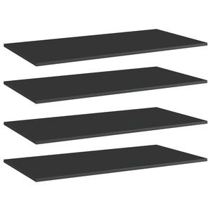 vidaXL Bookshelf Boards 4 pcs. High Gloss Black 80x30x1.5 cm