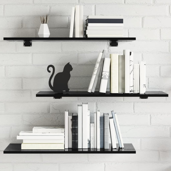vidaXL Bookshelf Boards 8 pcs. High Gloss Black 80x30x1.5 cm