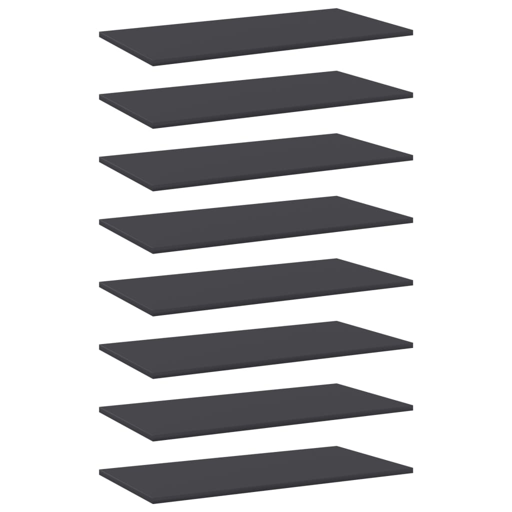 vidaXL Bookshelf Boards 8 pcs Grey 80x40x1.5 cm Engineered Wood