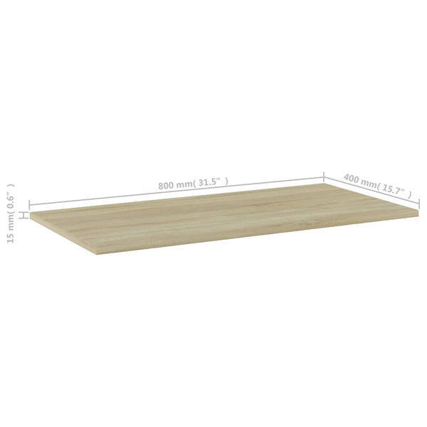 vidaXL Bookshelf Boards 4 pcs Sonoma Oak 80x40x1.5 cm