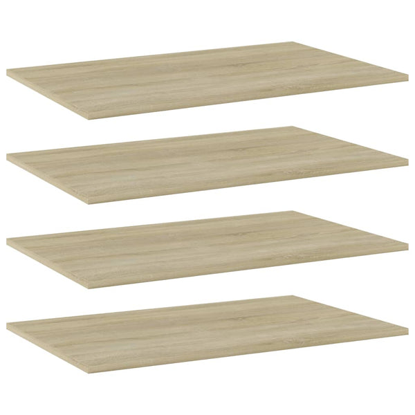 vidaXL Bookshelf Boards 4 pcs Sonoma Oak 80x50x1.5 cm