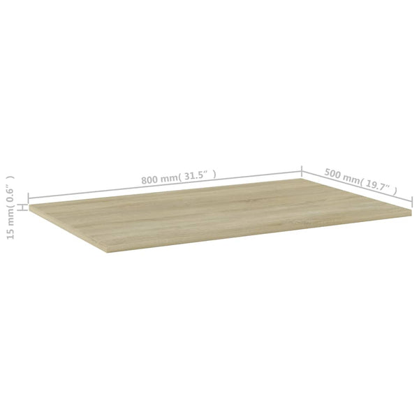 vidaXL Bookshelf Boards 4 pcs Sonoma Oak 80x50x1.5 cm