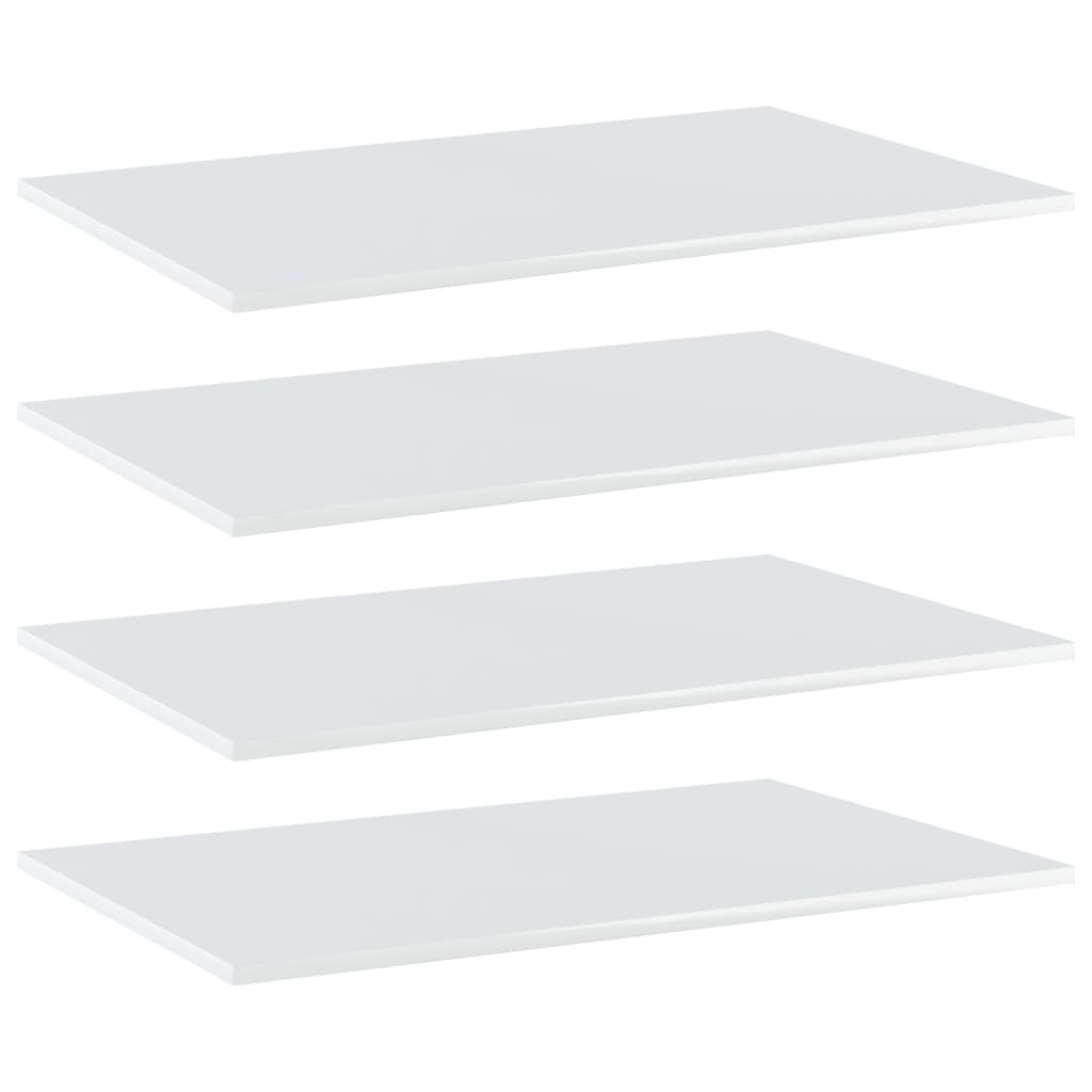 vidaXL Bookshelf Boards 4 pcs High Gloss White 80x50x1.5 cm