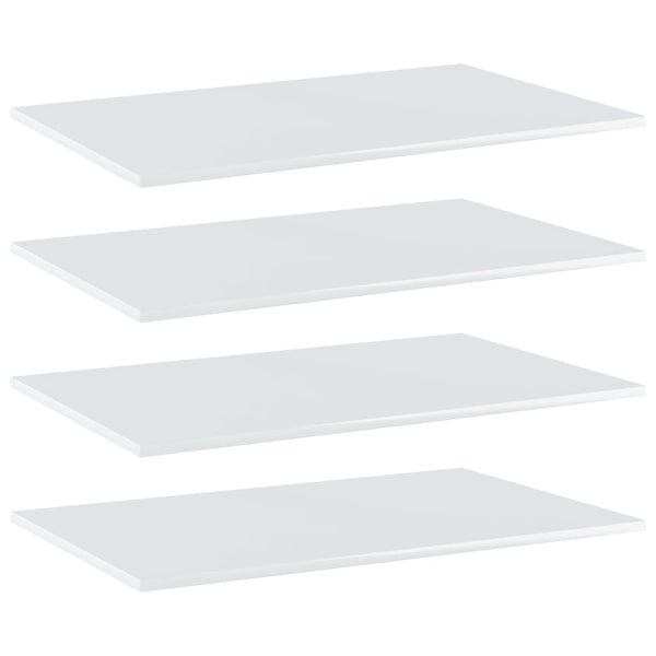 vidaXL Bookshelf Boards 4 pcs High Gloss White 80x50x1.5 cm