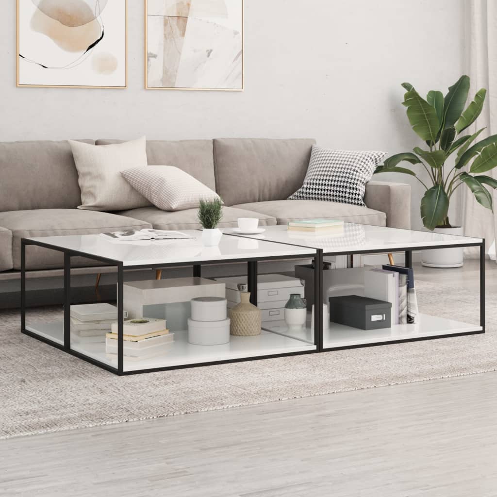 vidaXL Bookshelf Boards 8 pcs. High Gloss White 80x50x1.5 cm