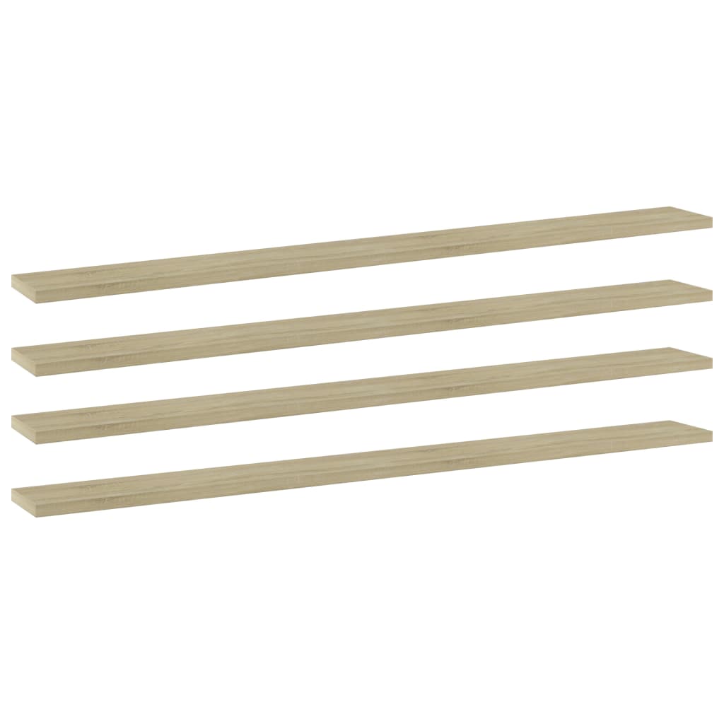vidaXL Bookshelf Boards 4 pcs Sonoma Oak 100x10x1.5 cm