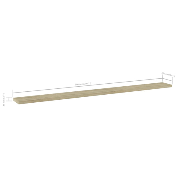 vidaXL Bookshelf Boards 4 pcs Sonoma Oak 100x10x1.5 cm