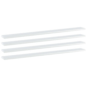 vidaXL Bookshelf Boards 4 pcs High Gloss White 100x10x1.5 cm