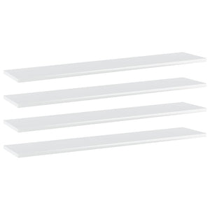 Regalbretter Hochglanz Weiß 100x20 cm, 4er Set