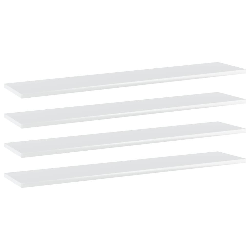 Regalbretter Hochglanz Weiß 100x20 cm, 4er Set