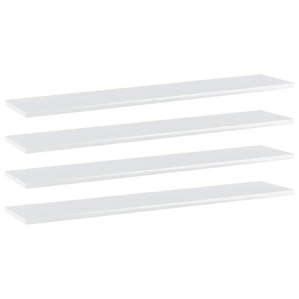 Regalbretter Hochglanz Weiß 100x20 cm, 4er Set