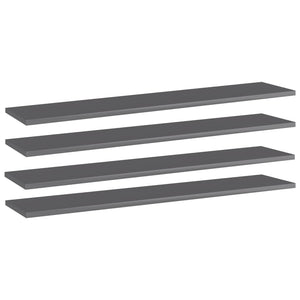 Bücherregal Bretter Grau Hochglanz 4er Set
