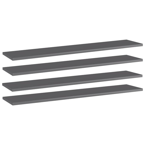 Bücherregal Bretter Grau Hochglanz 4er Set