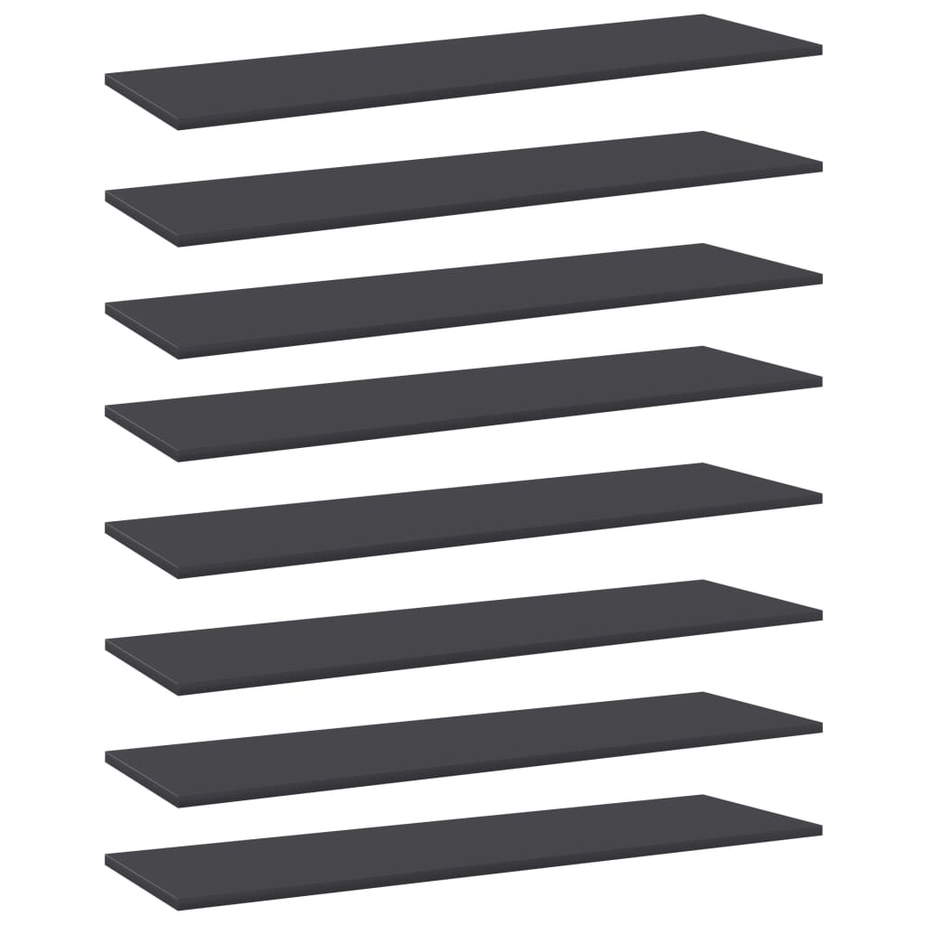 Bücherregal Bretter Grau 100x30 cm, 8er Set
