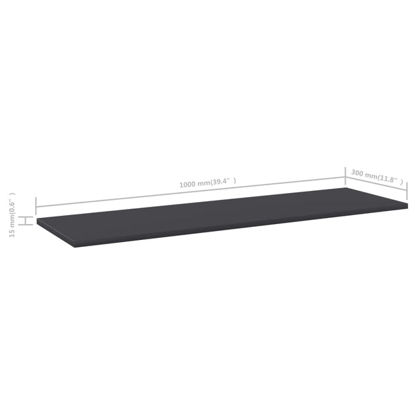 Bücherregal Bretter Grau 100x30 cm, 8er Set