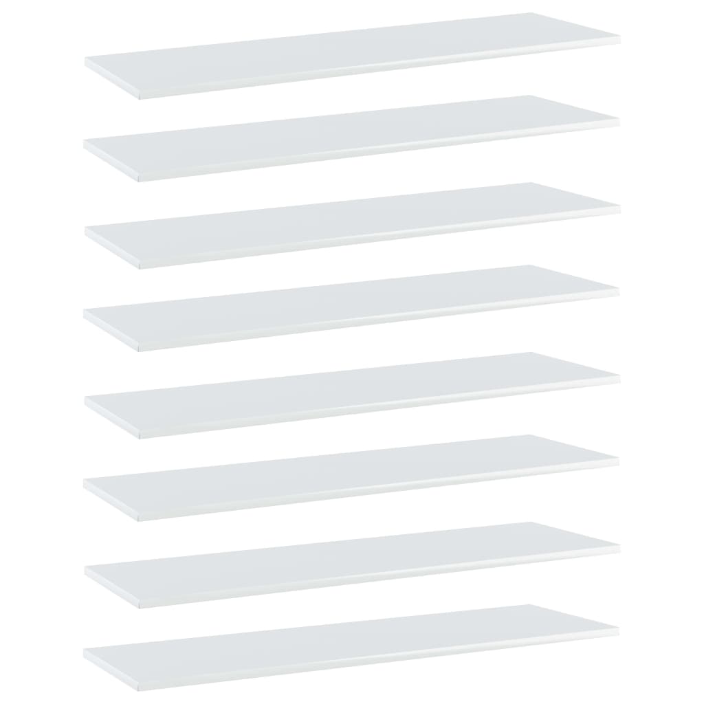 Regalbretter Hochglanz Weiß 100x30 cm, 8er Set