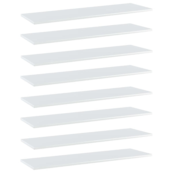 Regalbretter Hochglanz Weiß 100x30 cm, 8er Set