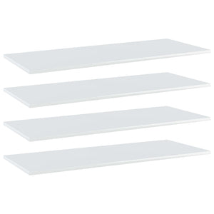 Regalbretter Hochglanz Weiß 100x40 cm, 4er-Set