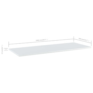 Regalbretter Hochglanz Weiß 100x40 cm, 4er-Set