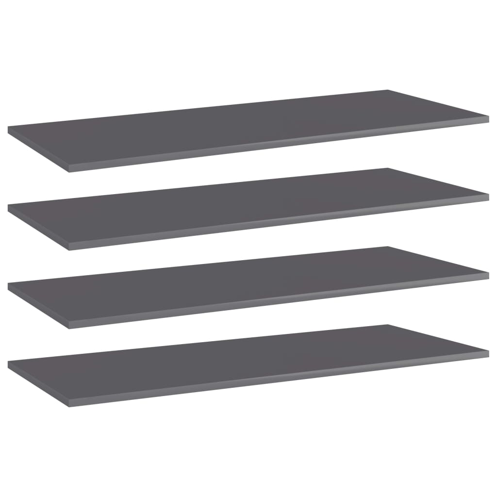 Regalbretter Hochglanz Grau 100x40 cm, 4er Set