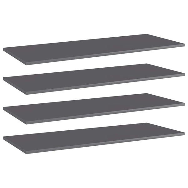 Regalbretter Hochglanz Grau 100x40 cm, 4er Set