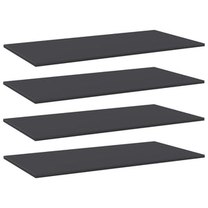 Graue Bücherregal-Bretter, 4er Set