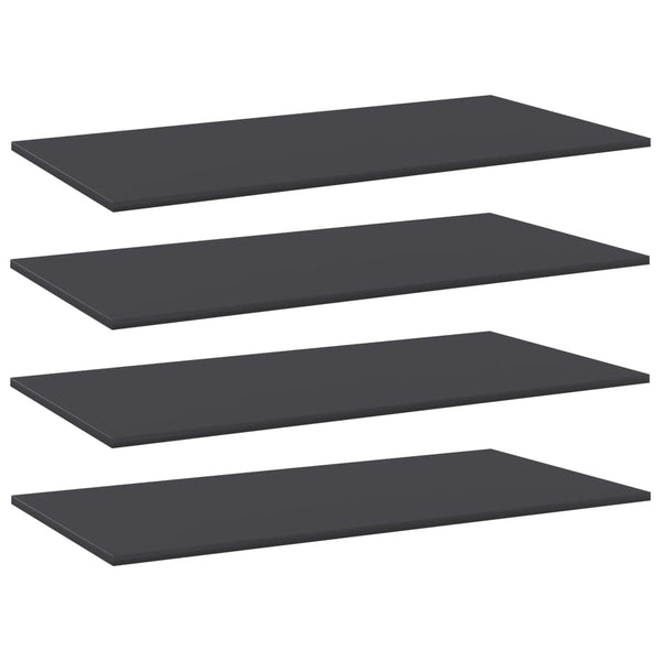 Graue Bücherregal-Bretter, 4er Set