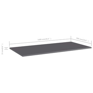 Hochglanz Grau Bücherregal Bretter 100x50cm, 4er-Set