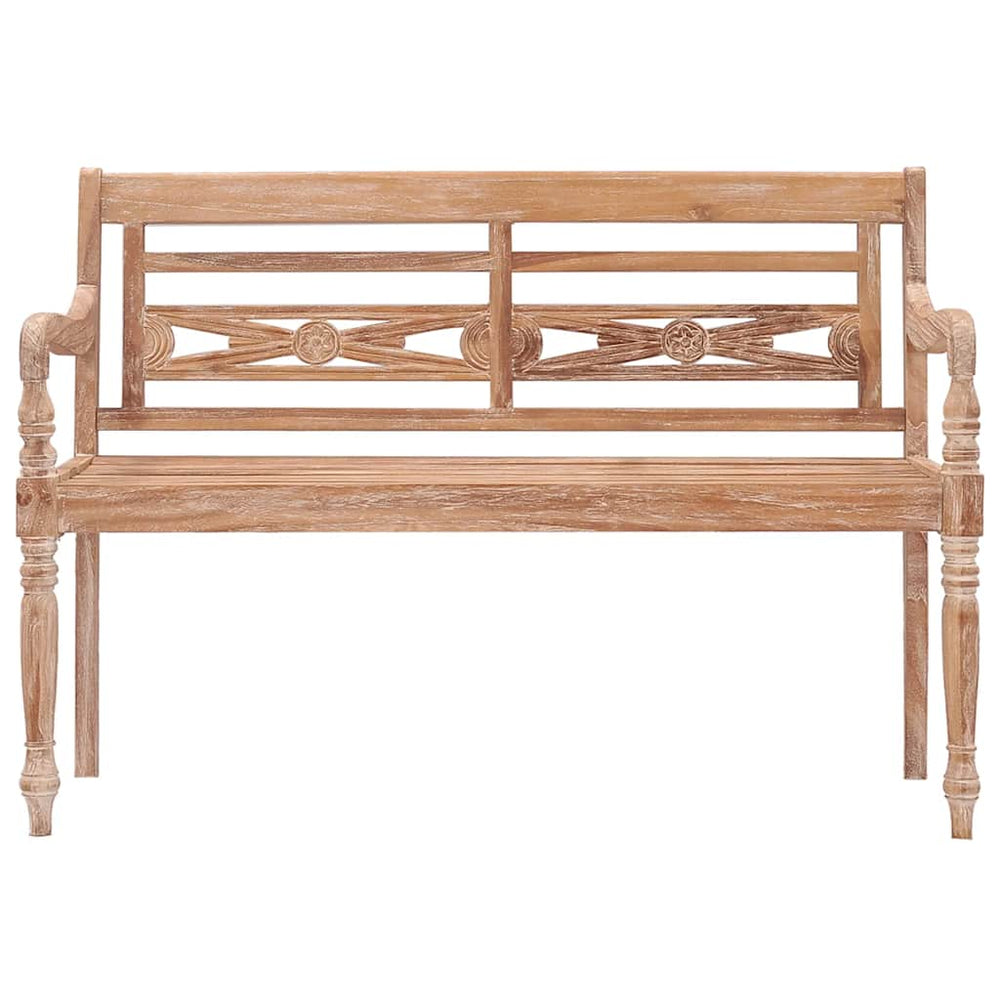 vidaXL Batavia Bench 120 cm White Solid Teak Wood