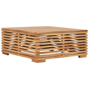 vidaXL Garden Table and Footstool Set with Cream Cushions Solid Teak Wood