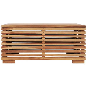 vidaXL Garden Table and Footstool Set with Cream Cushions Solid Teak Wood