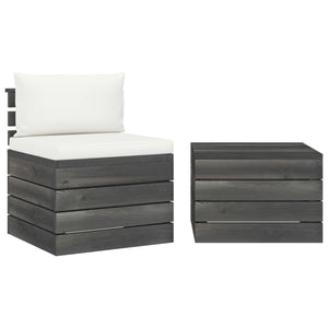 vidaXL 2-Piece Pallet Sofa Set with Cushions Pine Wood