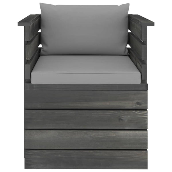 vidaXL Garden Armchair with Cushions Pinewood