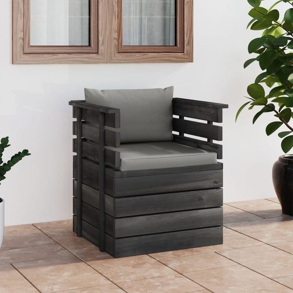 vidaXL Garden Armchair with Cushions Pinewood