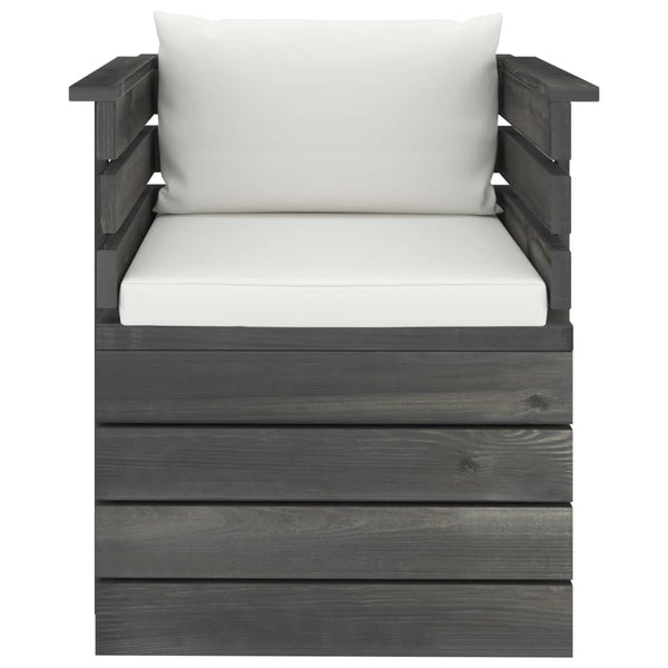 vidaXL Garden Armchair with Cushions Pinewood