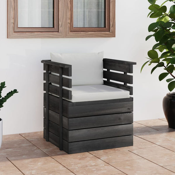 vidaXL Garden Armchair with Cushions Pinewood