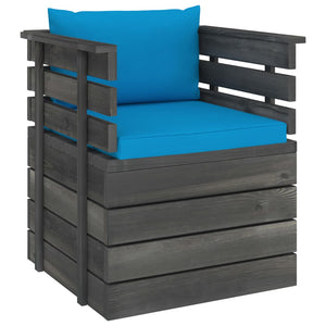 vidaXL Garden Armchair with Cushions Pinewood