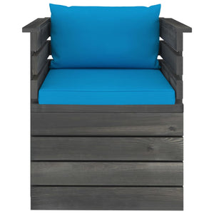 vidaXL Garden Armchair with Cushions Pinewood